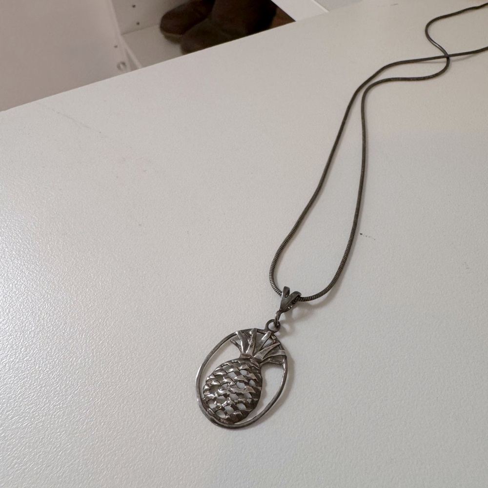 Sterling silver pineapple necklace